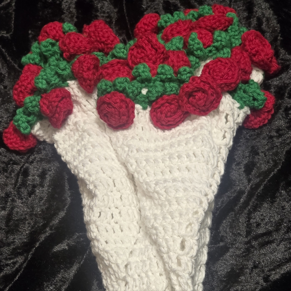 Handmade Crochet Rose Bouquet